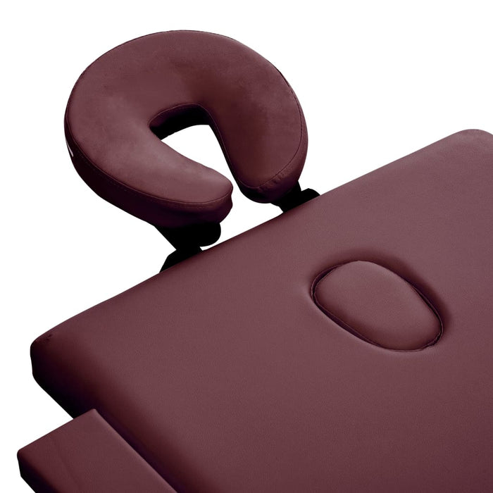 Masă de masaj pliabilă, 2 zone, violet vin, aluminiu - WALTI WALTI