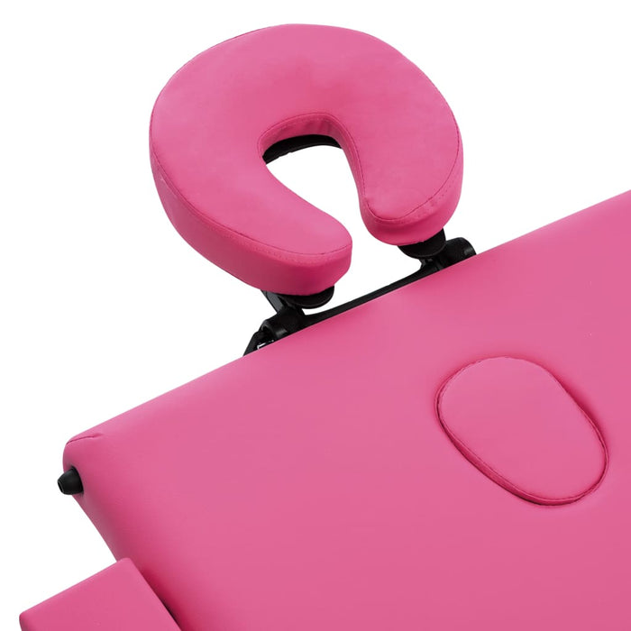 Masă de masaj pliabilă, 3 zone, roz, aluminiu - WALTI WALTI