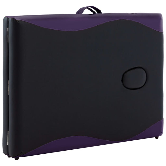 vidaXL Masă pliabilă de masaj, 2 zone, negru, lemn - WALTI WALTI