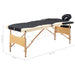 vidaXL Masă pliabilă de masaj, 3 zone, negru și bej, lemn - WALTI WALTI