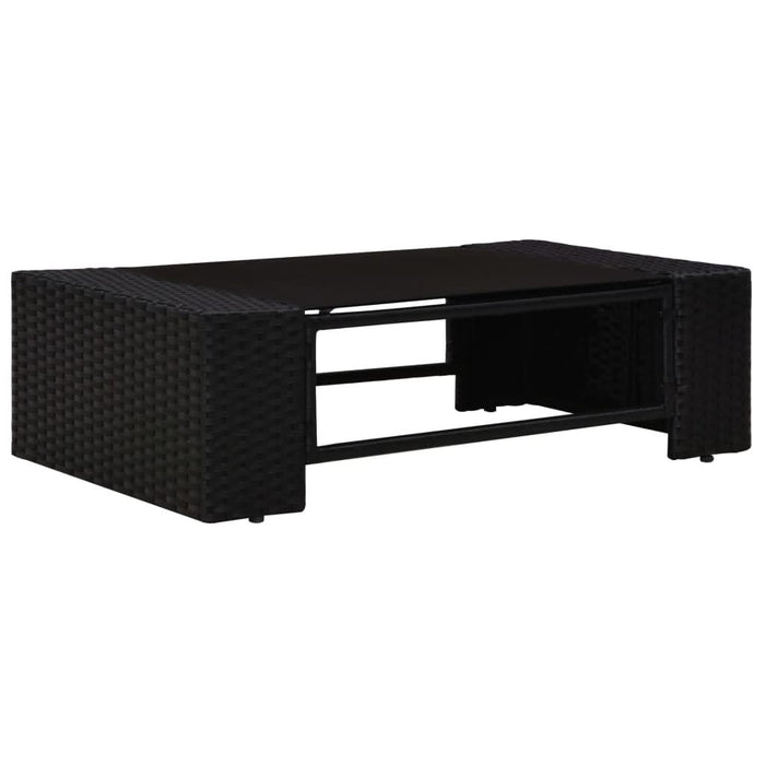 Set mobilier de grădină, 5 piese, negru, poliratan - WALTI WALTI