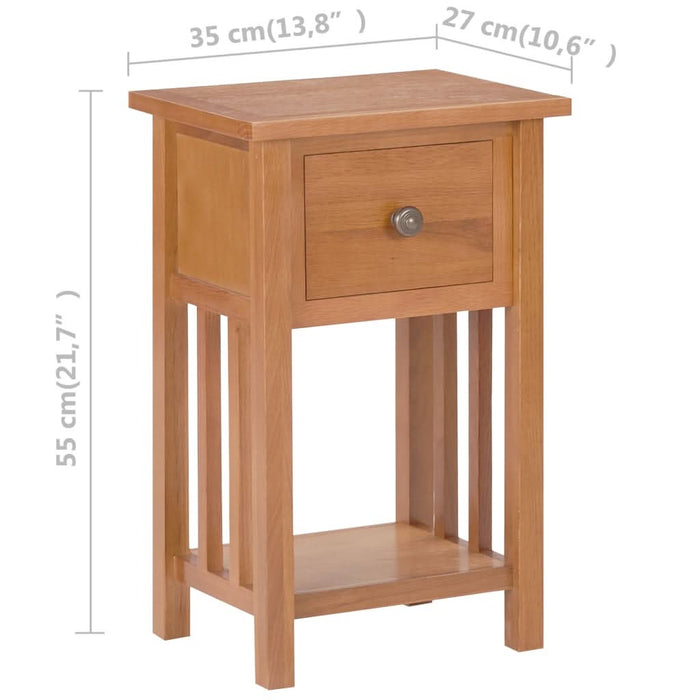 Masă de reviste cu sertar, 35 x 27 x 55 cm, lemn masiv stejar - WALTI WALTI