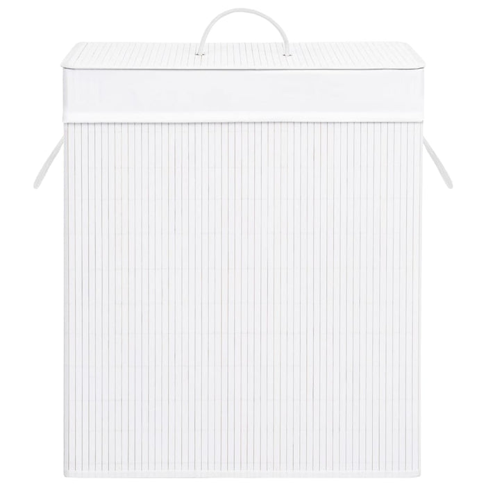 Coș de rufe din bambus cu o secțiune, alb, 83 L - WALTI WALTI