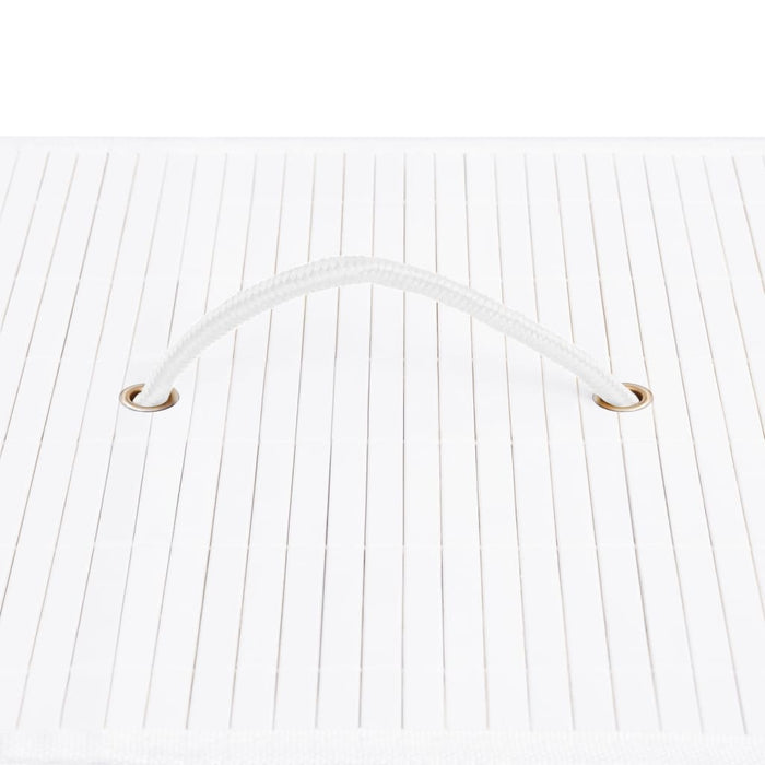 Coș de rufe din bambus cu o secțiune, alb, 83 L - WALTI WALTI