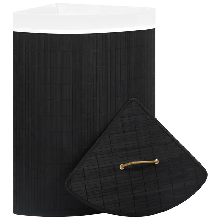 Coș de rufe din bambus de colț, negru, 60 L - WALTI WALTI