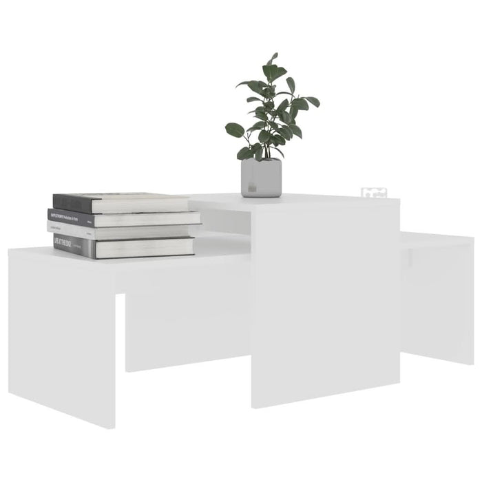 Set măsuțe de cafea, alb, 100x48x40 cm, PAL - WALTI WALTI