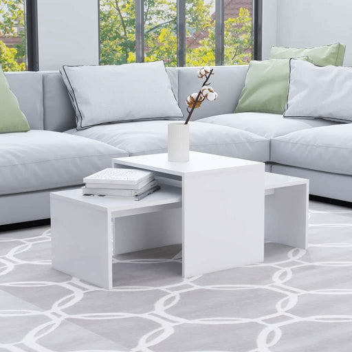 Set măsuțe de cafea, alb, 100x48x40 cm, PAL - WALTI WALTI