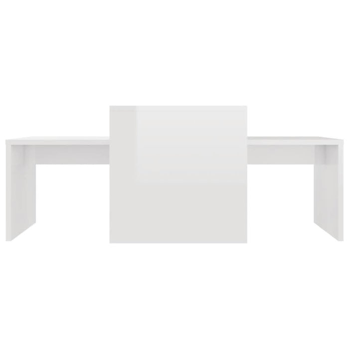 Set măsuțe de cafea, alb extralucios, 100x48x40 cm, PAL - WALTI WALTI