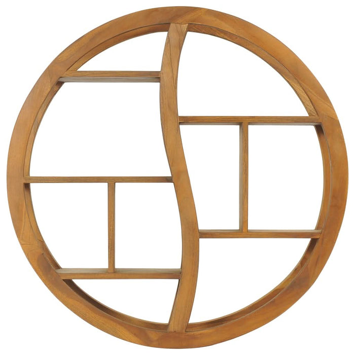 Raft de perete Yin Yang, 80 x 17,5 x 80 cm, lemn masiv de tec - WALTI WALTI