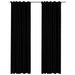 Perdele opace aspect pânză, cârlige, 2 buc., negru, 140x245 cm - WALTI WALTI