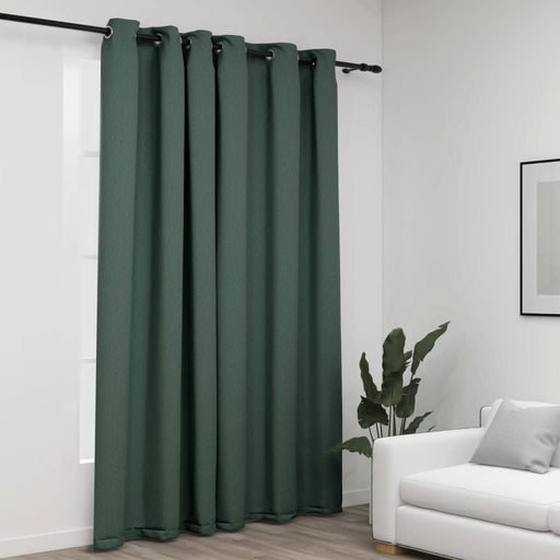 Perdea opacă, aspect pânză, cu ocheți, verde, 290x245 cm - WALTI WALTI