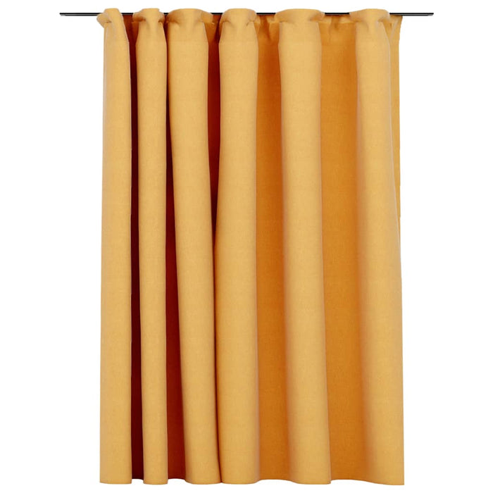 Draperie opacă, aspect de in, galben, 290 x 245 cm, cu cârlige - WALTI WALTI