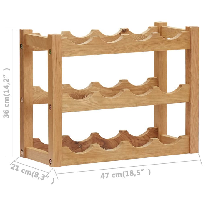 Suport 12 sticle de vin, 47 x 21 x 36, lemn masiv de stejar - WALTI WALTI