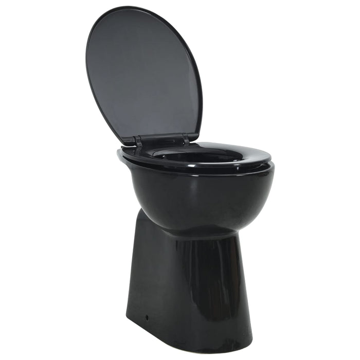 Vas WC fără ramă închidere silențioasă, + 7 cm, negru, ceramică - WALTI WALTI