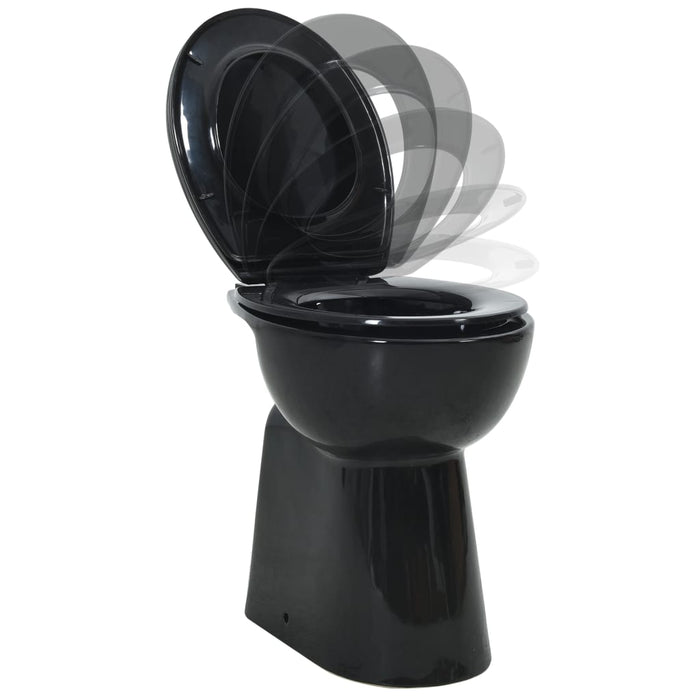 Vas WC fără ramă închidere silențioasă, + 7 cm, negru, ceramică - WALTI WALTI
