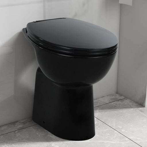 Vas WC fără ramă închidere silențioasă, + 7 cm, negru, ceramică - WALTI WALTI