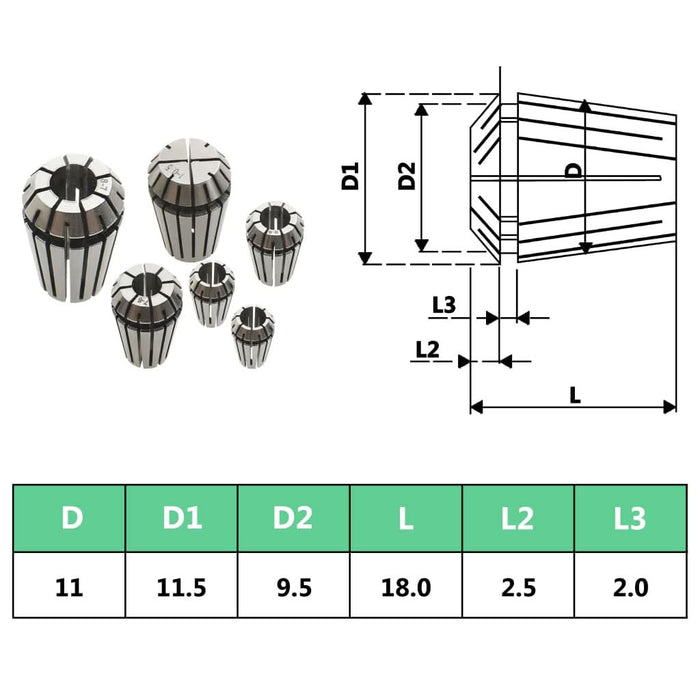 Coliere ER11 13 buc., set instrumente de strunjire - WALTI WALTI