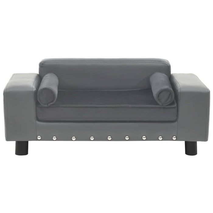 Canapea pentru câini, gri, 81x43x31 cm, pluș & piele ecologică - WALTI WALTI