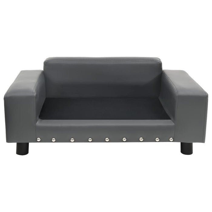 Canapea pentru câini, gri, 81x43x31 cm, pluș & piele ecologică - WALTI WALTI