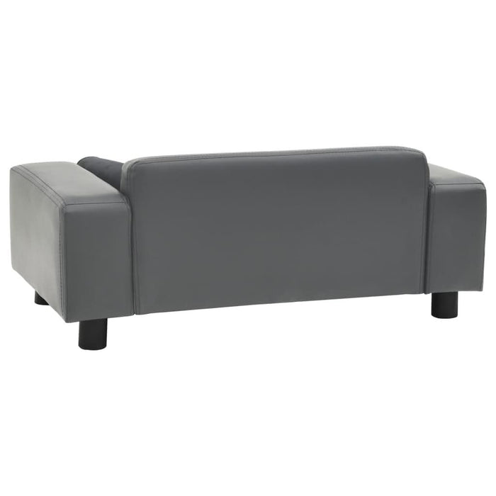 Canapea pentru câini, gri, 81x43x31 cm, pluș & piele ecologică - WALTI WALTI