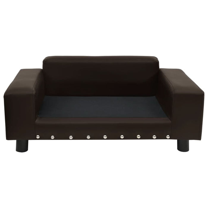 Canapea pentru câini, maro, 81x43x31cm, pluș & piele ecologică - WALTI WALTI