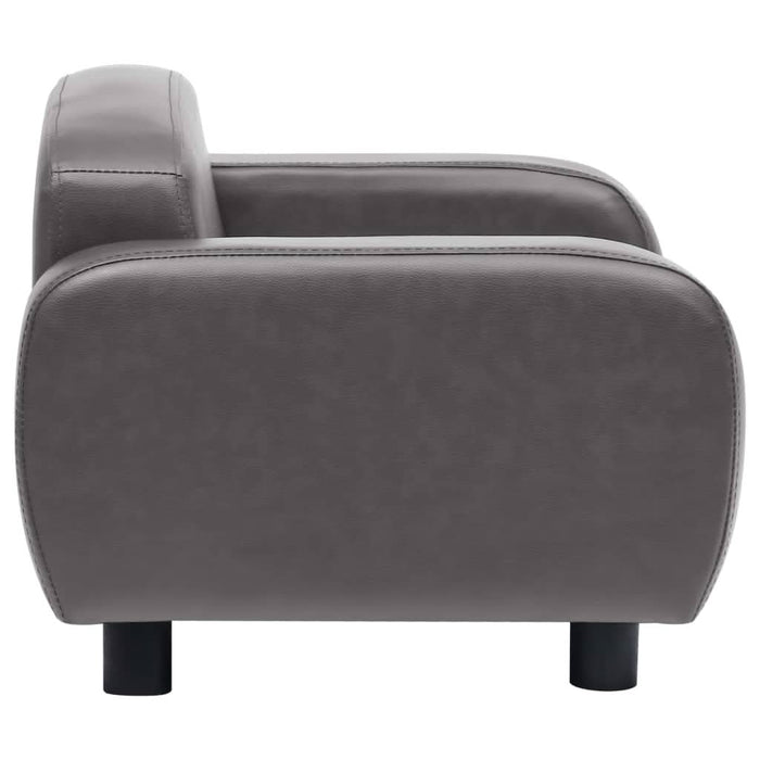 Canapea pentru câini, gri, 80 x 50 x 40 cm, piele ecologică - WALTI WALTI