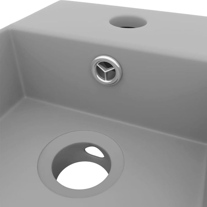Chiuvetă de baie cu preaplin, gri deschis, ceramică - WALTI WALTI