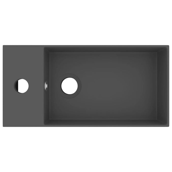 Chiuvetă de baie cu preaplin, gri închis, ceramică - WALTI WALTI