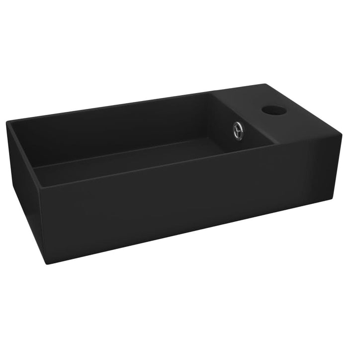 Chiuvetă de baie cu preaplin, negru mat, ceramică - WALTI WALTI