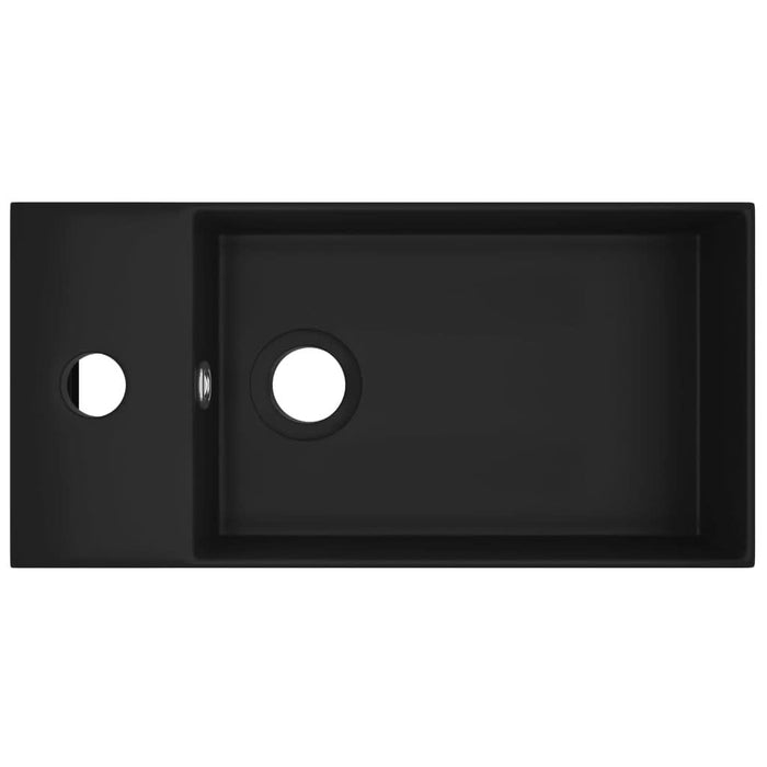 Chiuvetă de baie cu preaplin, negru mat, ceramică - WALTI WALTI