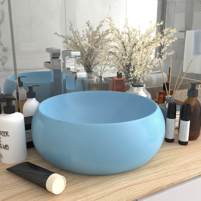 Chiuvetă baie lux albastru deschis mat 40x15 cm ceramică rotund - WALTI WALTI
