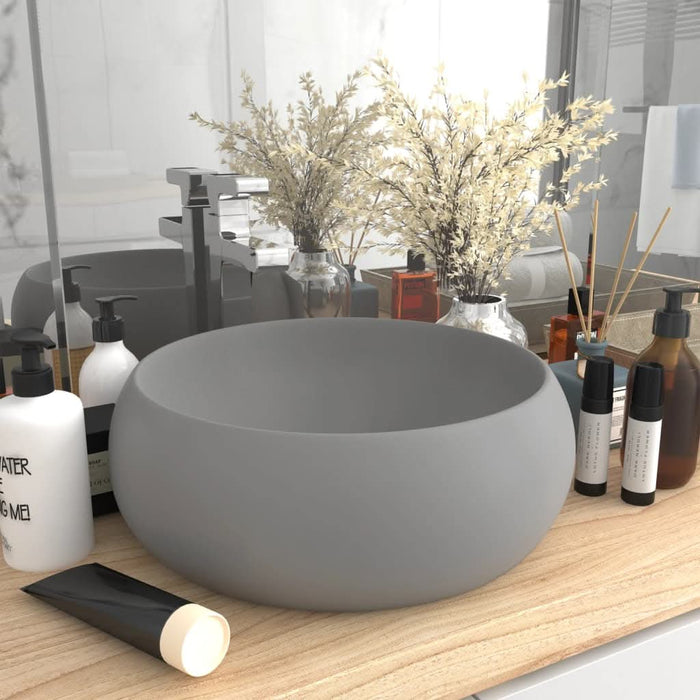 Chiuvetă baie lux gri deschis mat 40x15 cm ceramică rotund - WALTI WALTI