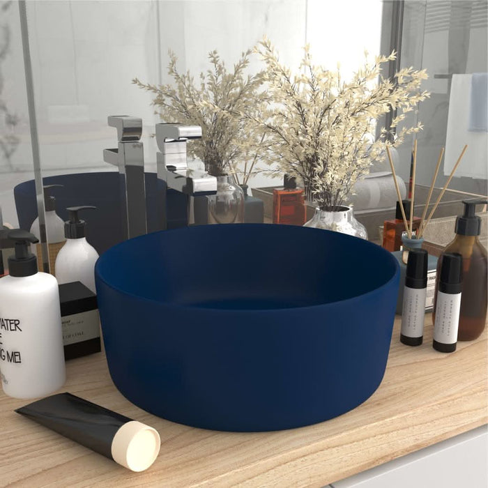 Chiuvetă baie lux albastru închis mat 40x15 cm ceramică rotund - WALTI WALTI