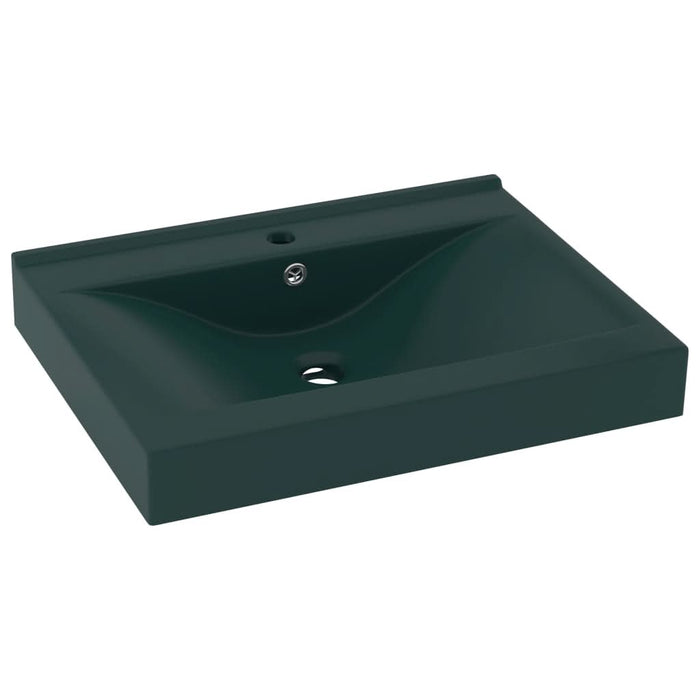 Chiuvetă baie lux, orificiu robinet verde mat 60x46 cm ceramică - WALTI WALTI