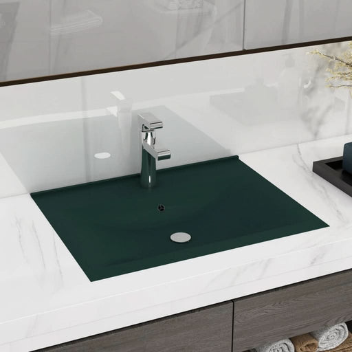 Chiuvetă baie lux, orificiu robinet verde mat 60x46 cm ceramică - WALTI WALTI