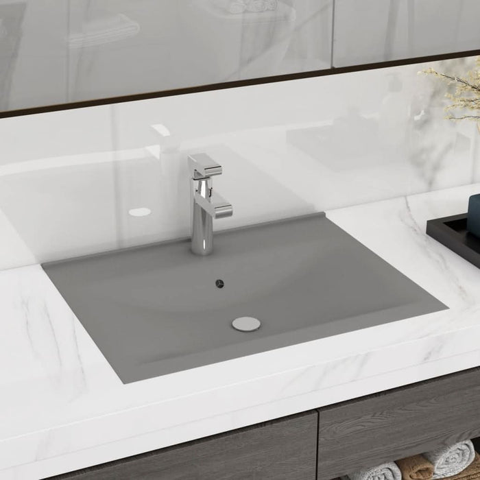 Chiuvetă baie lux orificiu robinet gri mat 60x46 cm ceramică - WALTI WALTI