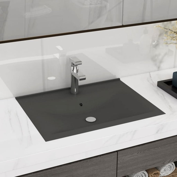 Chiuvetă baie lux orificiu robinet gri mat 60x46 cm ceramică - WALTI WALTI