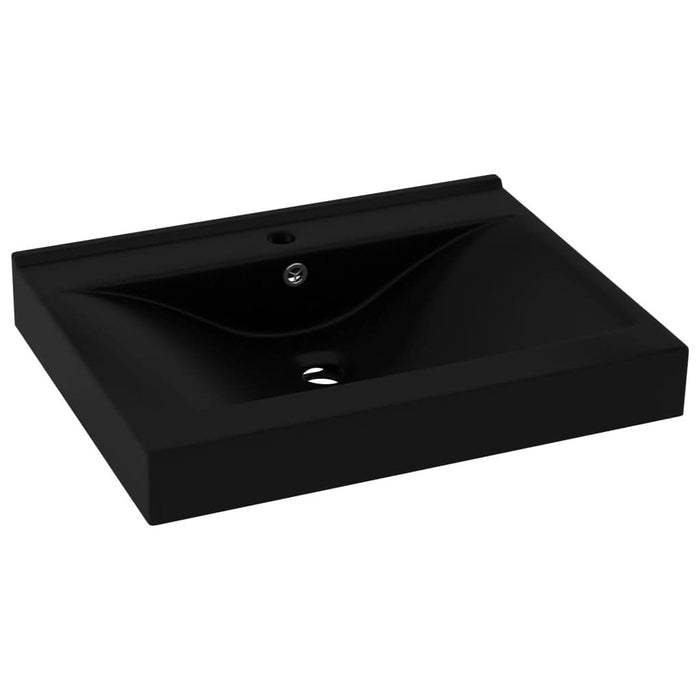Chiuvetă baie lux, orificiu robinet negru mat 60x46 cm ceramică - WALTI WALTI