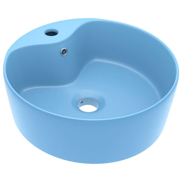 Chiuvetă de lux cu preaplin, bleu mat, 36x13 cm, ceramică - WALTI WALTI