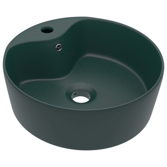 Chiuvetă de lux cu preaplin verde închis mat 36x13 cm ceramică - WALTI WALTI