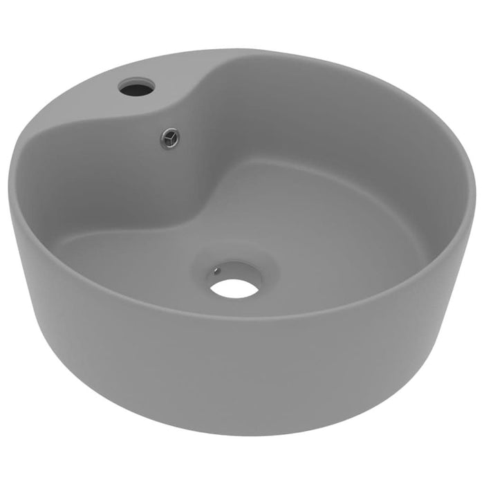 Chiuvetă de lux cu preaplin, gri deschis mat, 36x13 cm ceramică - WALTI WALTI