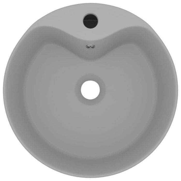 Chiuvetă de lux cu preaplin, gri deschis mat, 36x13 cm ceramică - WALTI WALTI