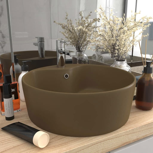 Chiuvetă de lux cu preaplin, crem mat, 36 x 13 cm, ceramică - WALTI WALTI
