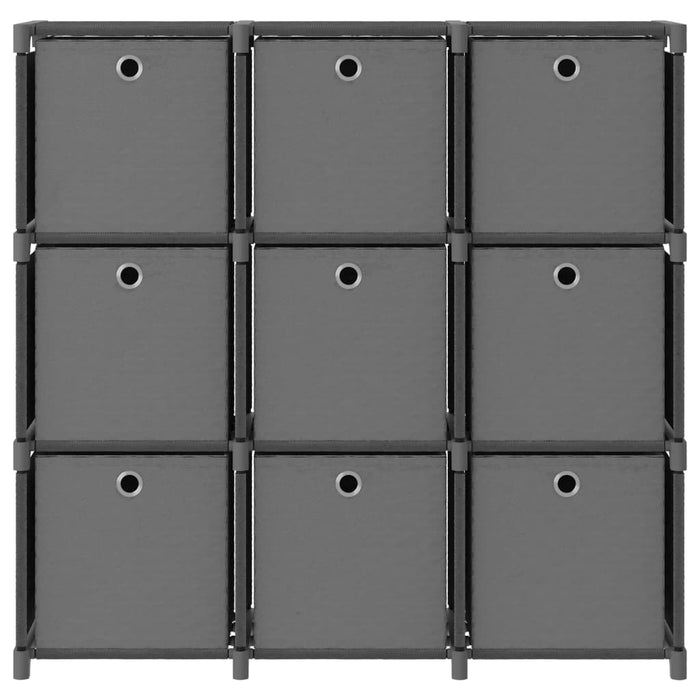Raft 9 cuburi cu cutii, gri, 103x30x107,5 cm, material textil - WALTI WALTI