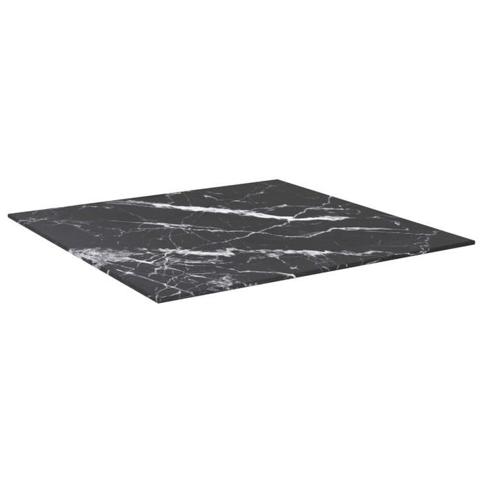 Blat masă negru 60x60cm 6mm sticlă securizată design de marmură - WALTI WALTI