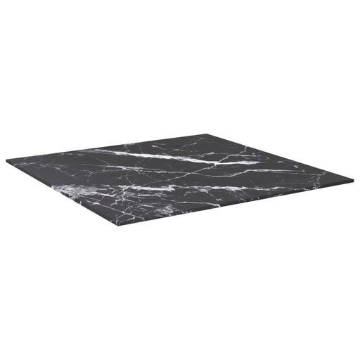 Blat masă negru 60x60cm 6mm sticlă securizată design de marmură - WALTI WALTI