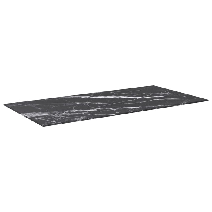 Blat masă negru 100x50 cm 6 mm sticlă securizată design marmură - WALTI WALTI