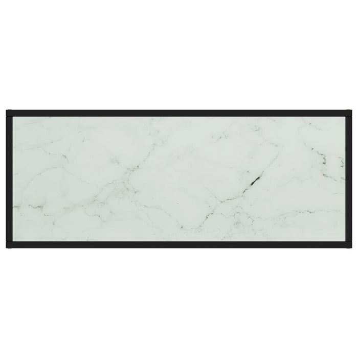 Comodă TV, negru cu sticlă albă marmorată, 100x40x40 cm - WALTI WALTI