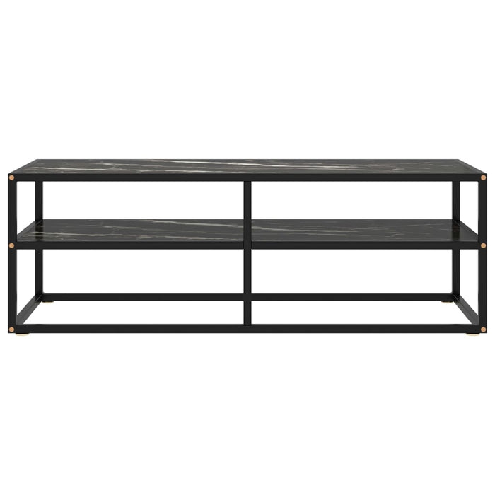 Comodă TV, negru, 120x40x40 cm, sticlă de marmură neagră - WALTI WALTI