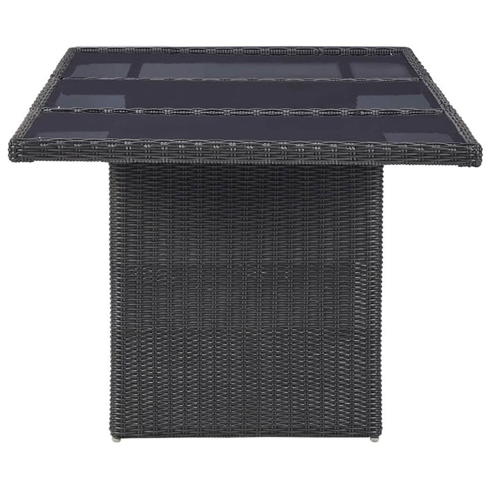 Masă de grădină, negru, 200 x 100 x 74 cm, sticlă și poliratan - WALTI WALTI